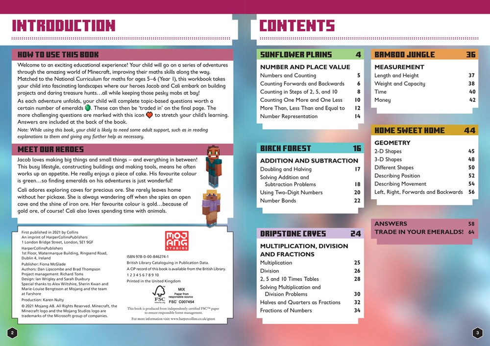 Minecraft Maths Ages 5-6 : Official Workbook - Image 2